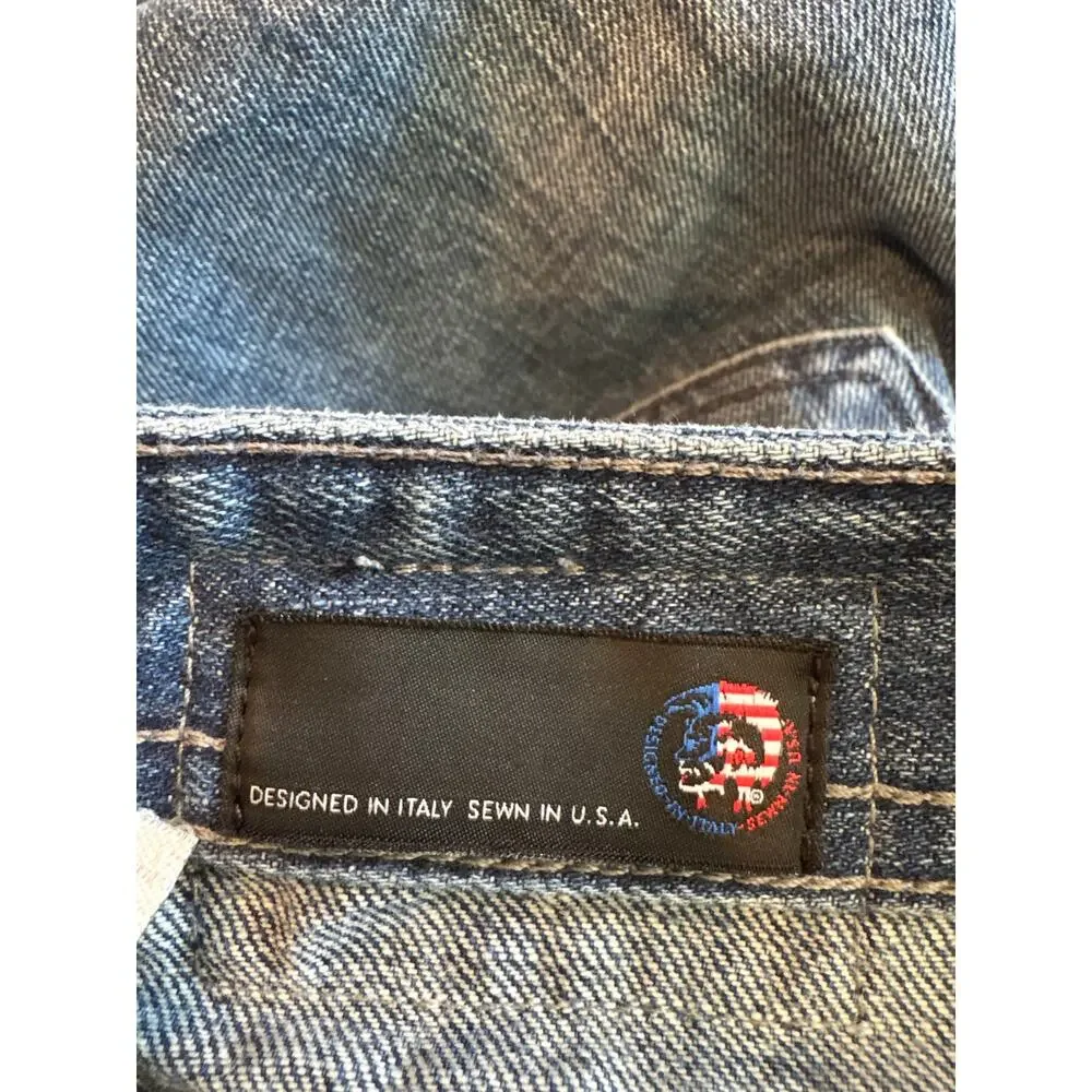 Diesel Buster Jeans Mens 38x32 Blue Slim Tapered Button Fly 100% Cotton USA Made